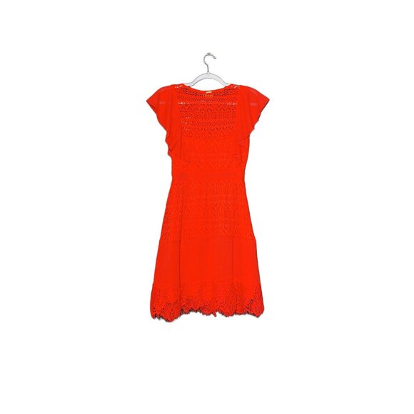 LIU •JO Abito Fit &‎ Flare Red Lace Dress US SZ 6 NWT - Picture 2 of 2